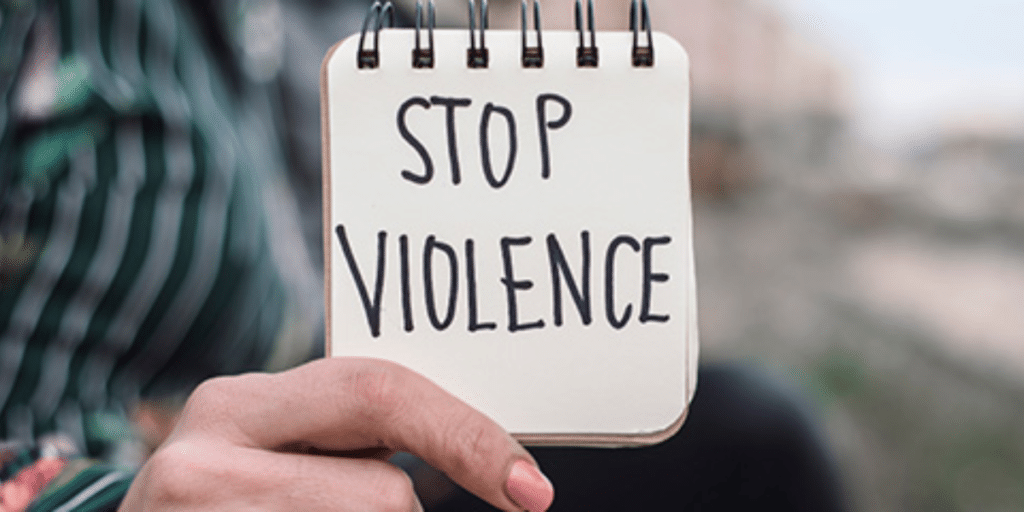 μήνυμα κατά της βίας