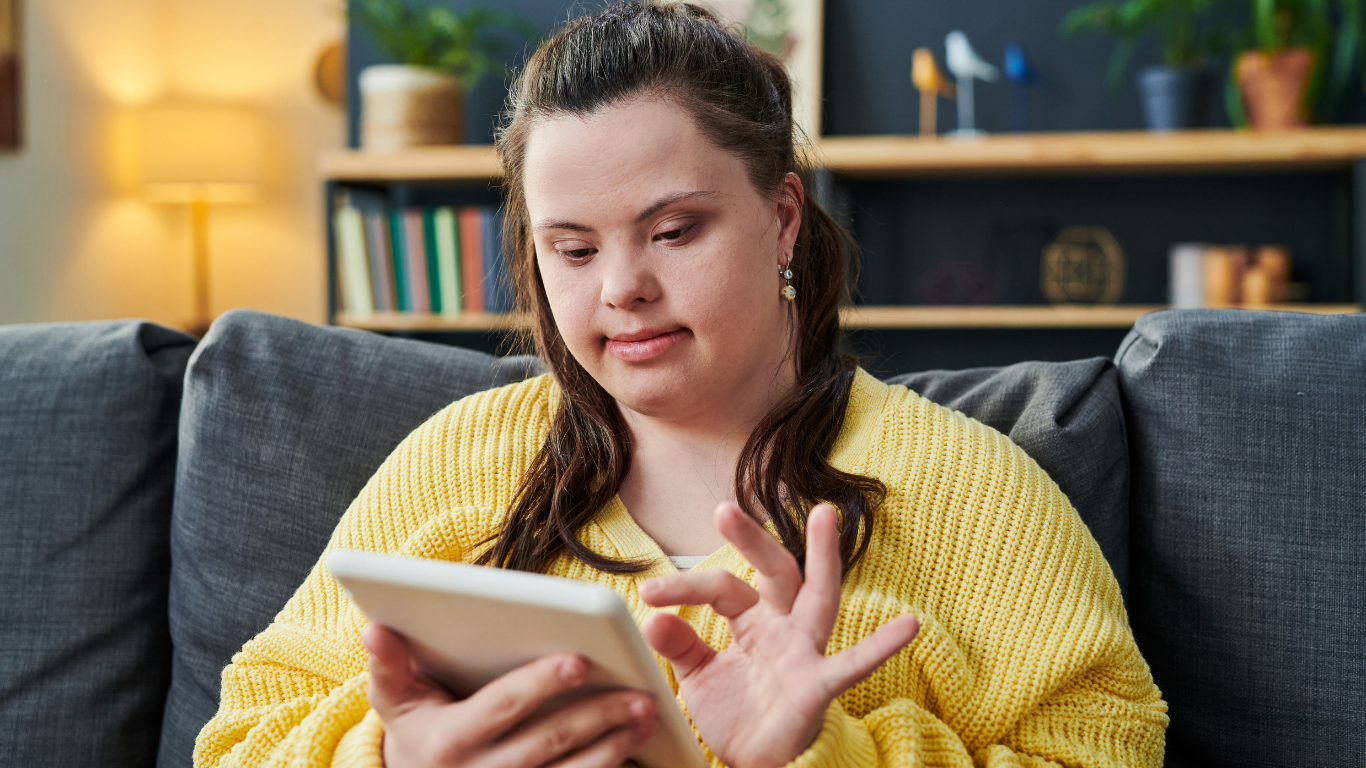 Young woman with intellectual disability